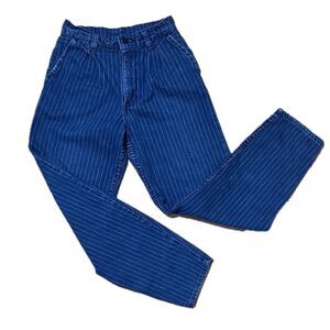 Vintage 80s Levi’s Women’s Single Back Pocket Pink Stripe Blue Jeans Size 10